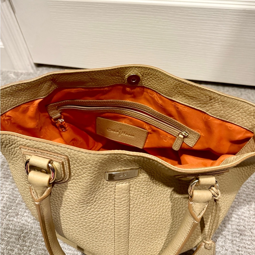Cole Haan Tan Tote with Orange Lining